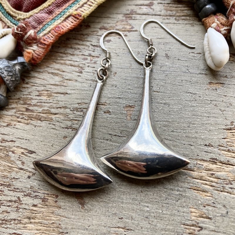 funky vintage sterling silver boho dangly earrings 2.jpeg
