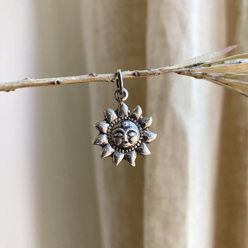 Dreamy Vintage Indian Sterling Silver Sun Pendant