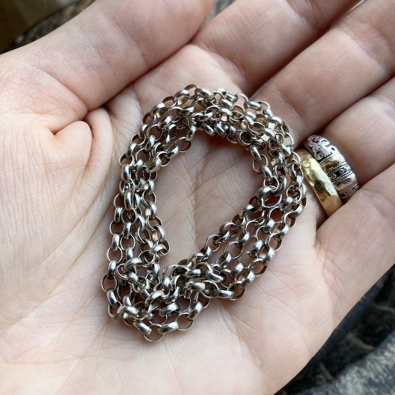 Fab Vintage Sterling Silver Belcher Chain 22"