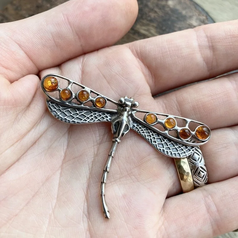 sterling silver and amber dragonfly pendant 3.jpeg