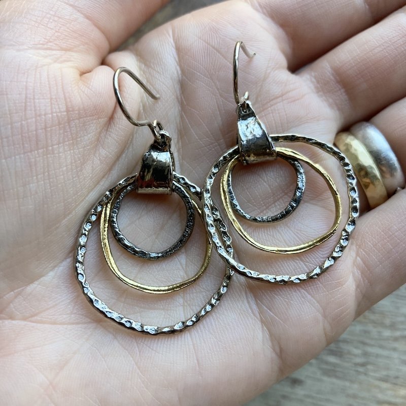 Beautiful Sterling Silver Organic Textured Earrings
