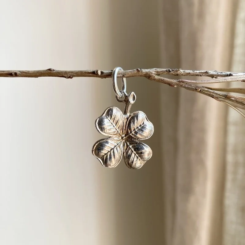 Vintage Sterling Silver Lucky 4-Leaved Clover Pendant