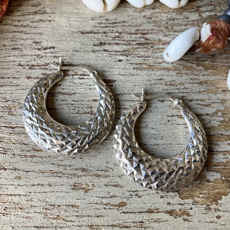 funky diamond cut sterling silver disco hoops 3.jpeg