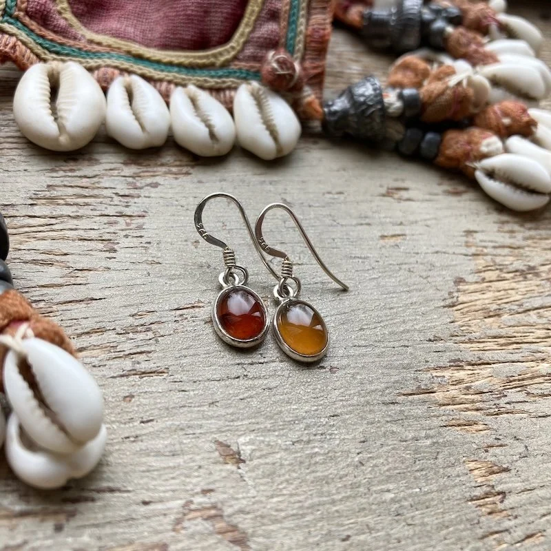sweet little sterling silver and carnelian earrings 2.jpeg