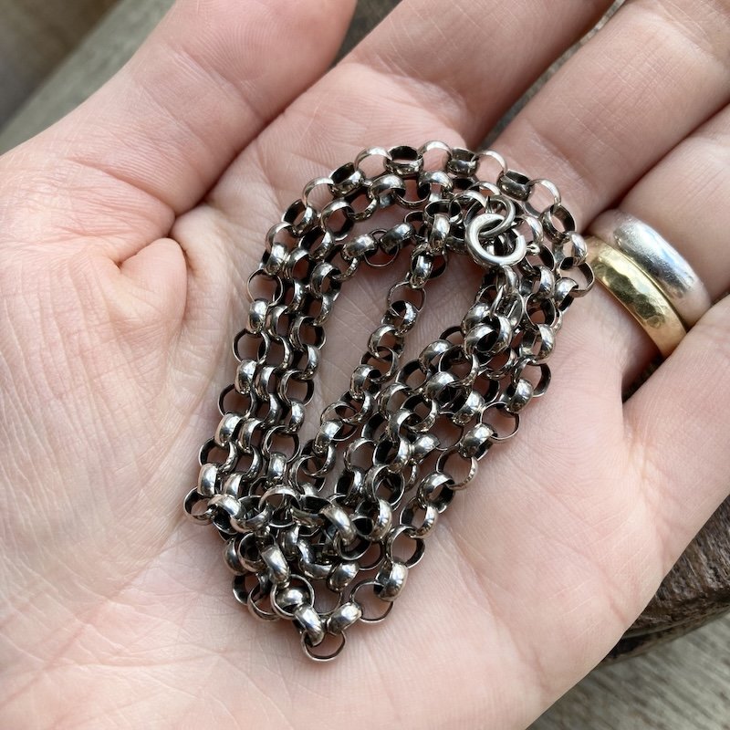 Fab Vintage Chunky Sterling Silver Belcher Chain 21”