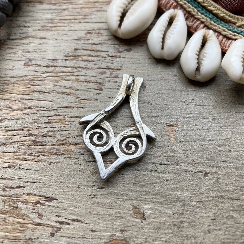 Beautiful Sterling Silver Spiral Bird Pendant