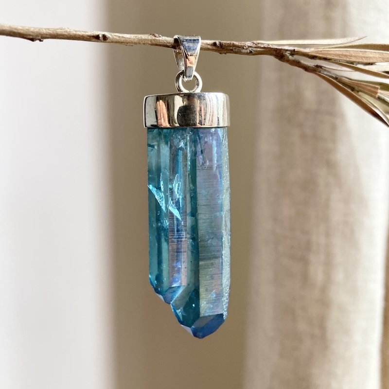 Magical Sterling Silver Blue Crystal Pendant