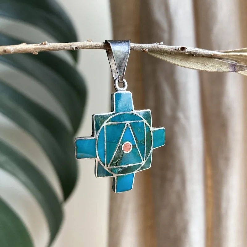 Peruvian 950 silver inlaid chakana pendant 2.jpeg