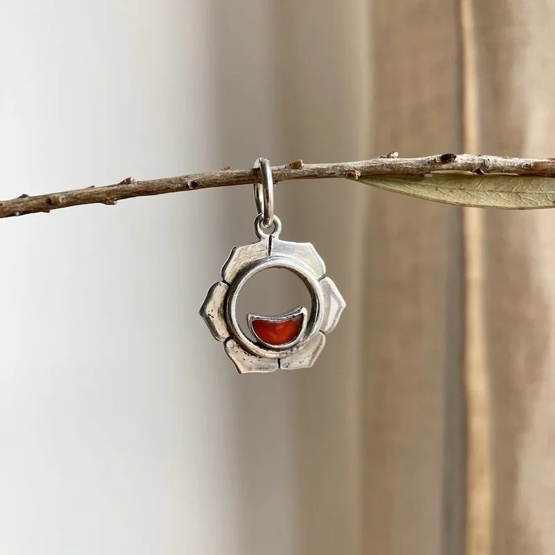 sterling silver and carnelian sacral chakra pendant 2.jpeg