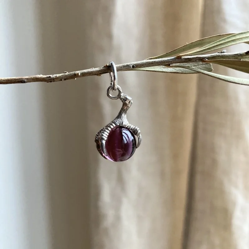 vintage sterling silver purple claw and orb pendant 5.jpeg
