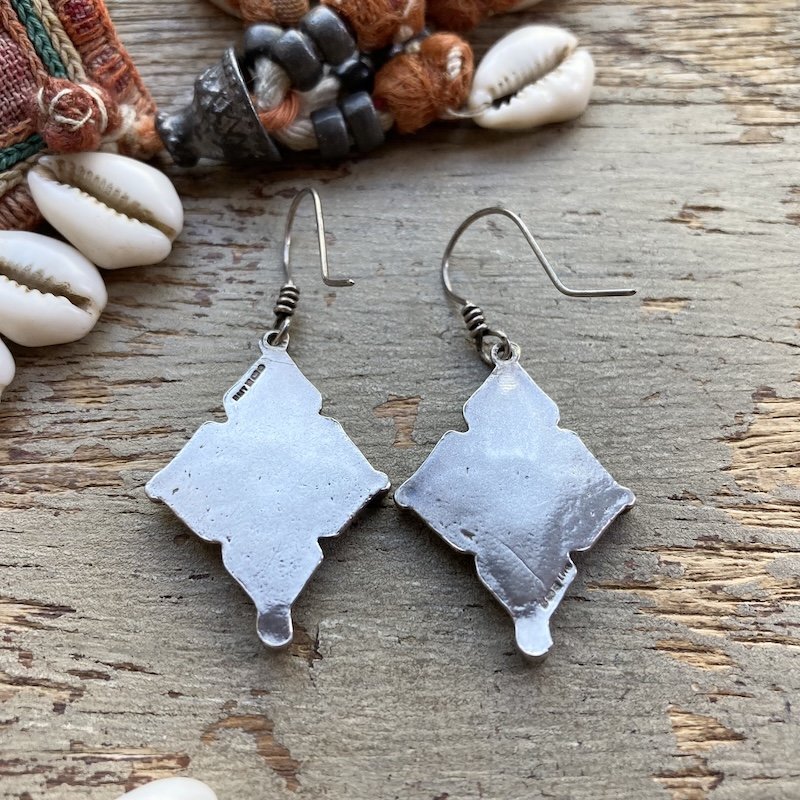 vintage handmade solid silver and garnet earrings 3.jpeg