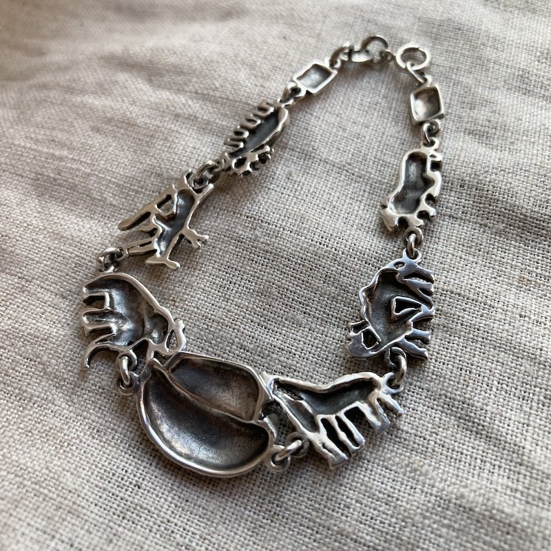 Wonderful Vintage Sterling Silver Noah's Ark Bracelet