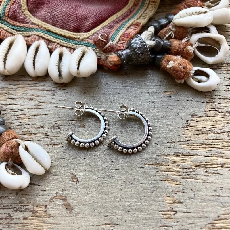 cute little granulated sterling silver hoops 1 .jpeg
