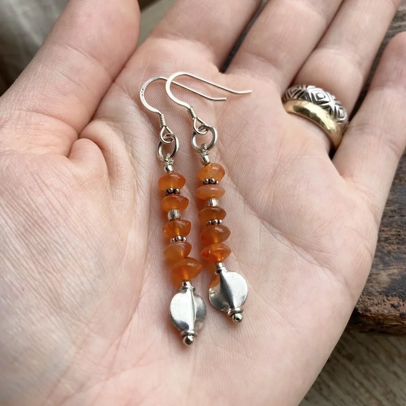 sterling silver beaded carnelian earrings 4.jpeg