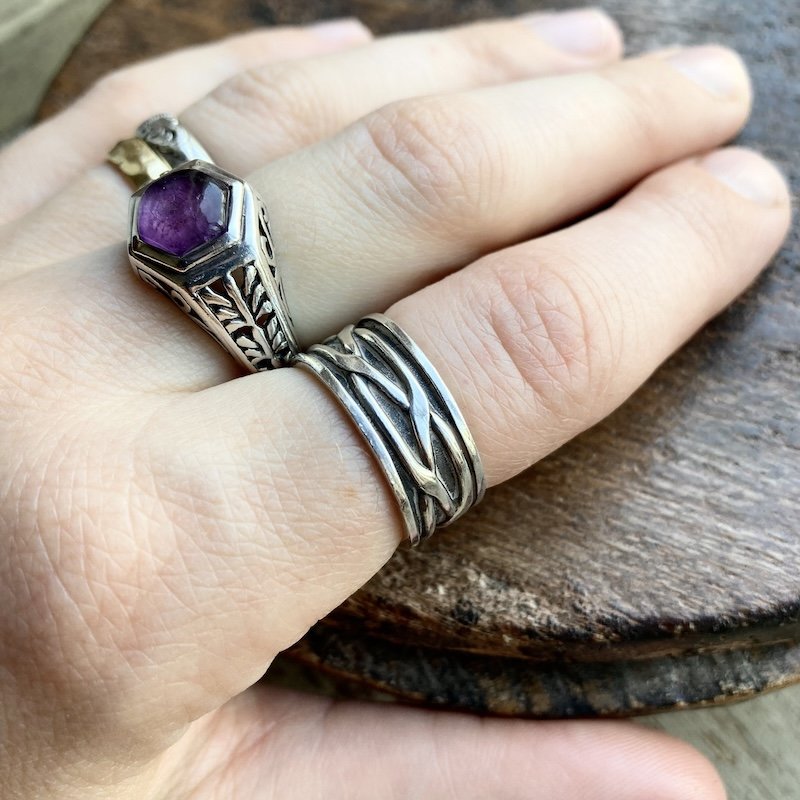 vintage chunky solid silver band ring 4.jpeg