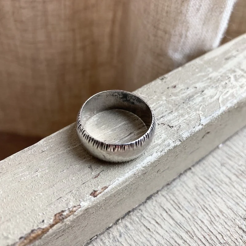vintage textured solid silver band ring 3.jpeg