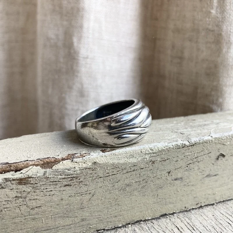 chunky solid silver textured ring 2.jpeg