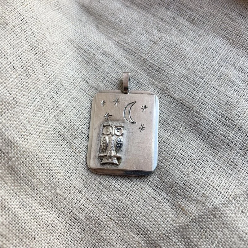 vintage sterling silver celestial owl pendant 1.jpeg