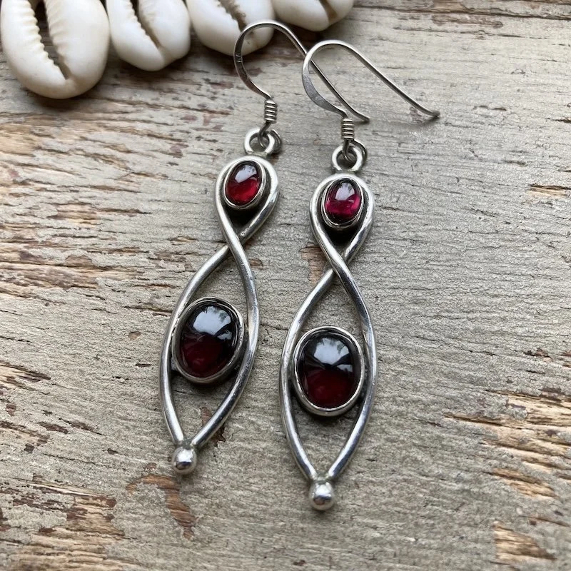 vintage sterling silver garnet earrings 1.jpeg
