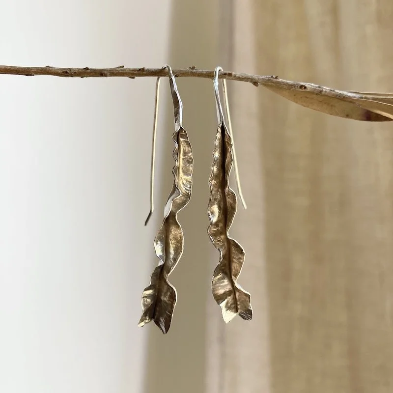 sterling silver organic leaf earrings 5.jpeg