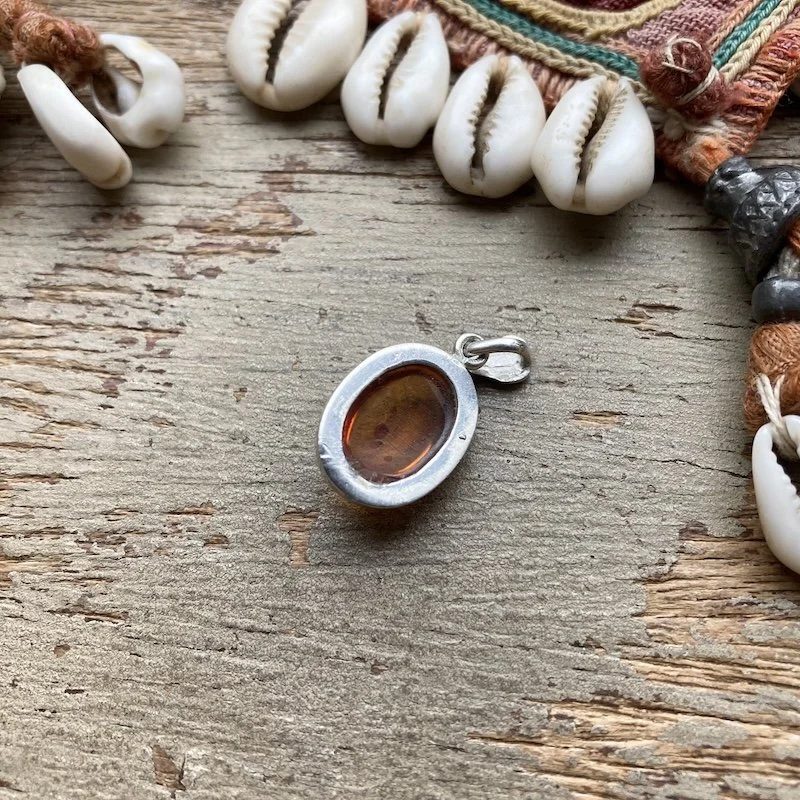 vintage sterling silver and amber pendant  3.jpeg