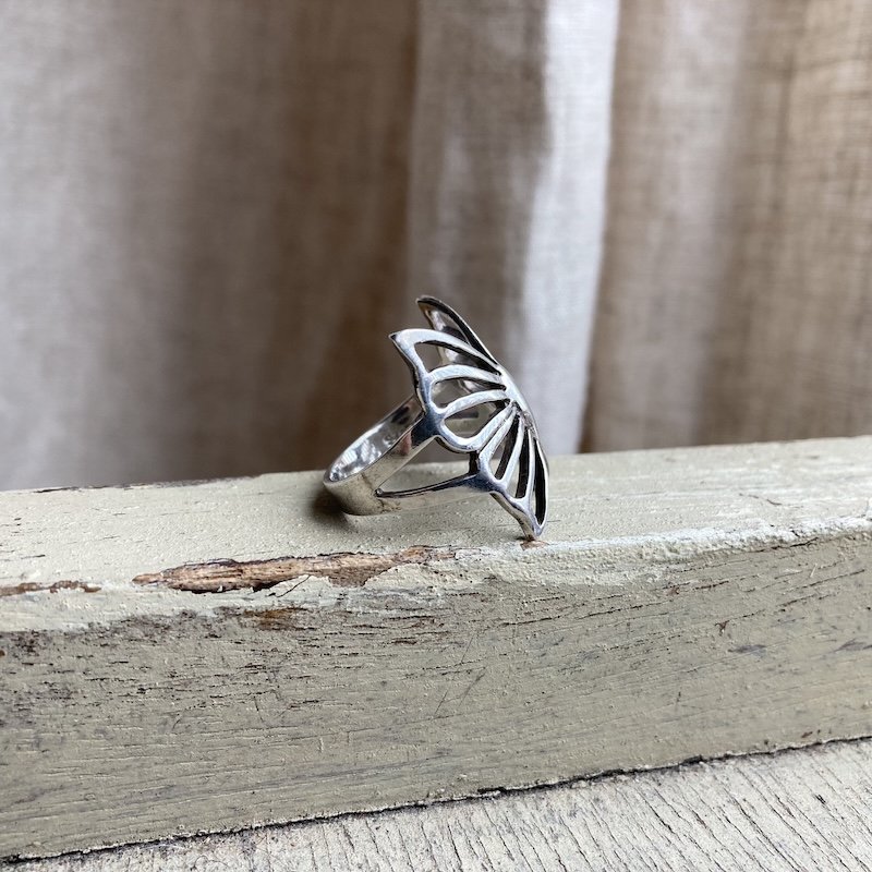 Cute Vintage Sterling Silver Butterfly Ring