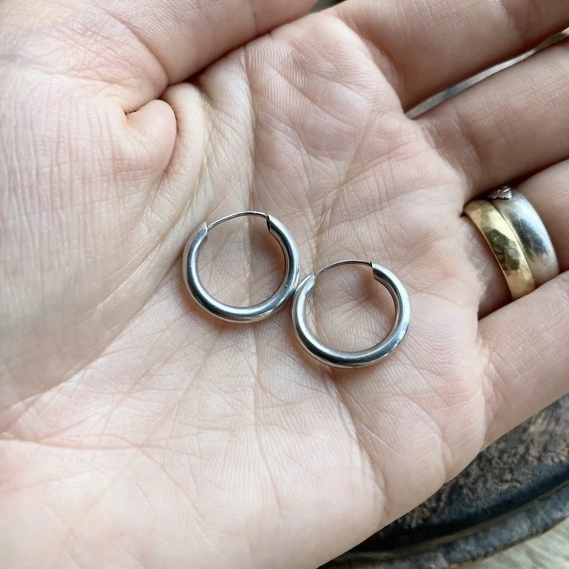 Cute Simple Sterling Silver Hoops