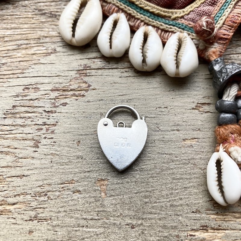 Pretty Vintage Sterling Silver Love Heart Padlock