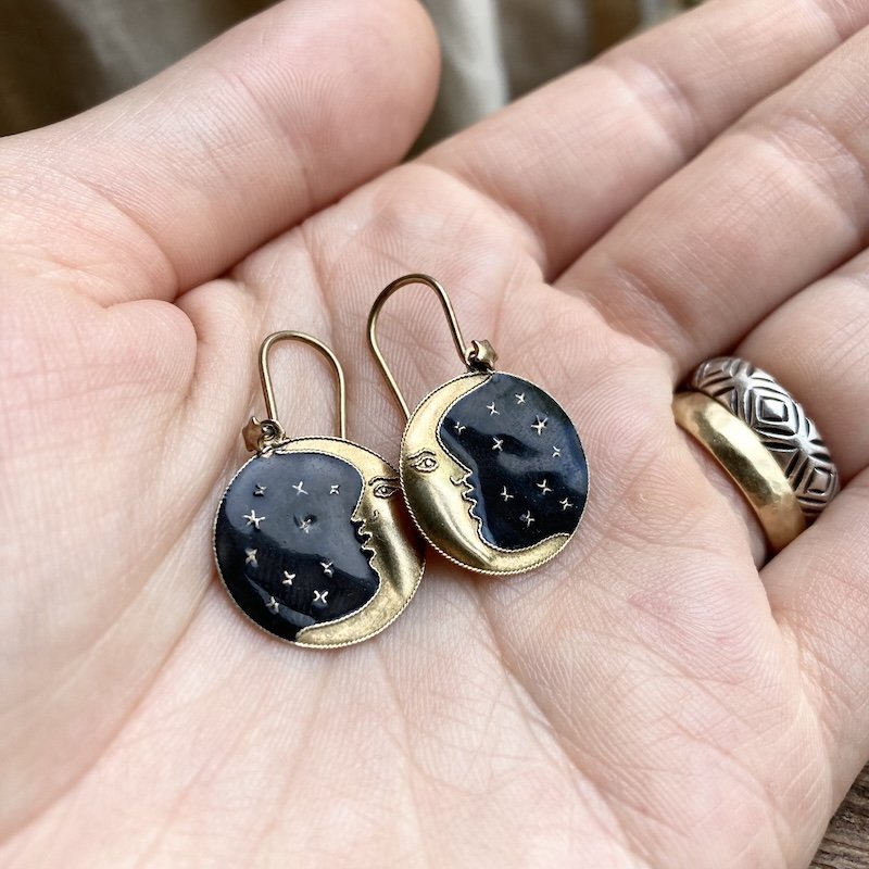 vintage sterling silver gilt moon earrings 3.jpeg