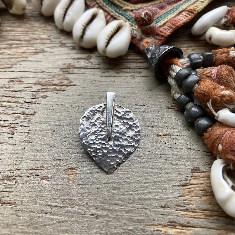 hammered sterling silver leaf pendant 1.jpeg