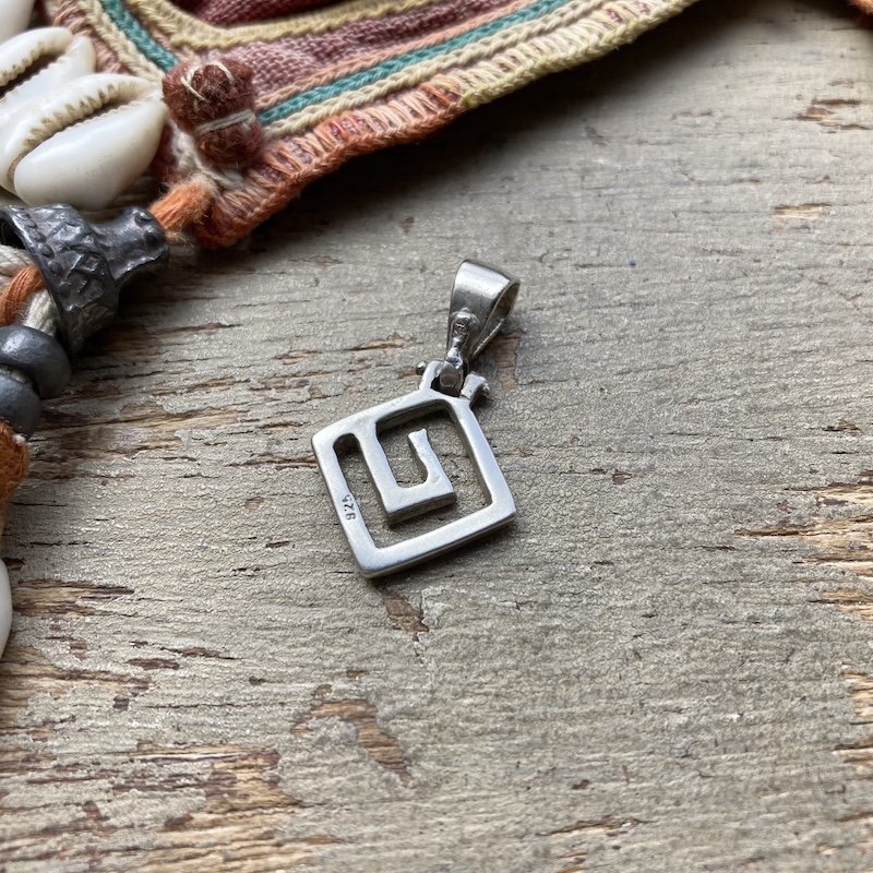 Funky Vintage Sterling Silver Spiral Pendant
