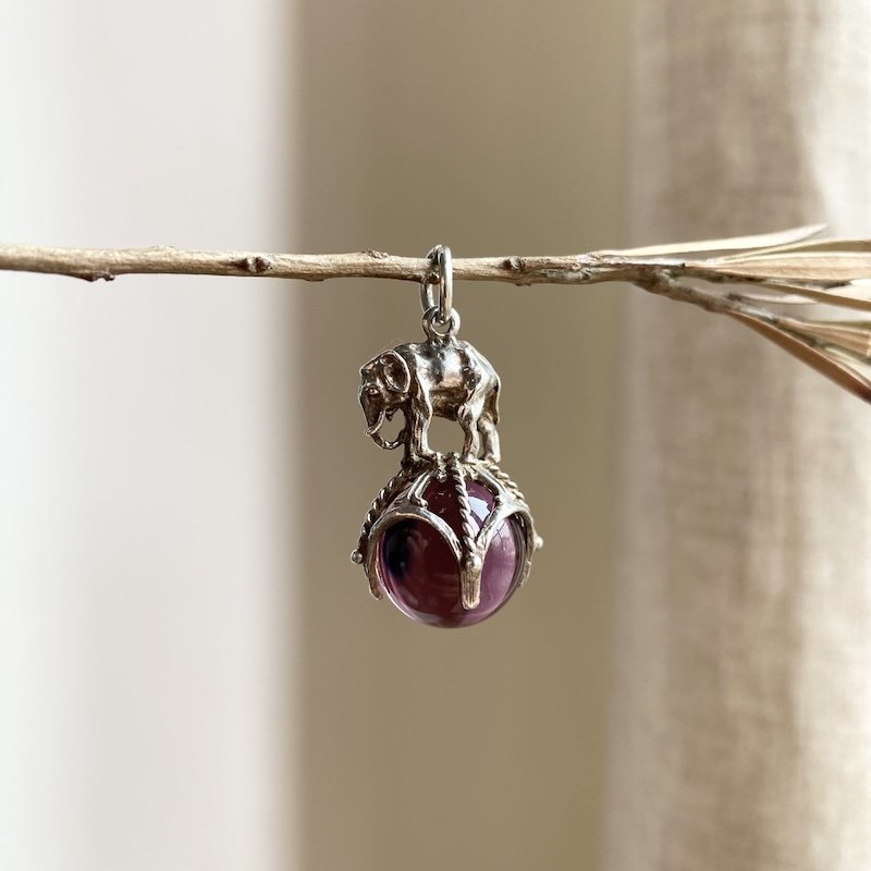 Beautiful Vintage Sterling Silver Elephant Pendant