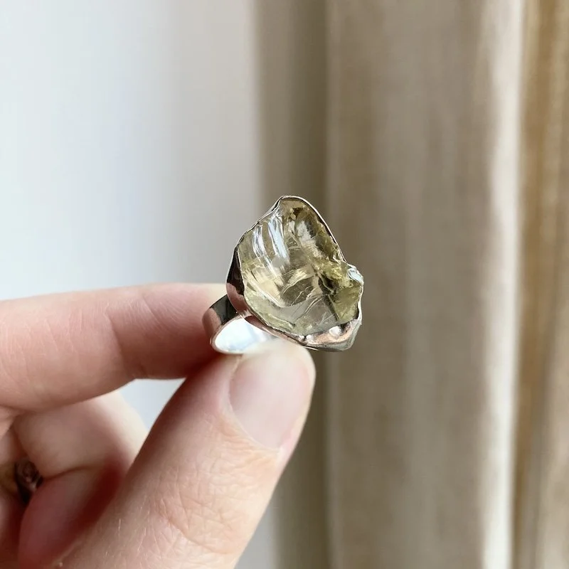 sterling silver and raw lemon quartz ring 3.jpeg