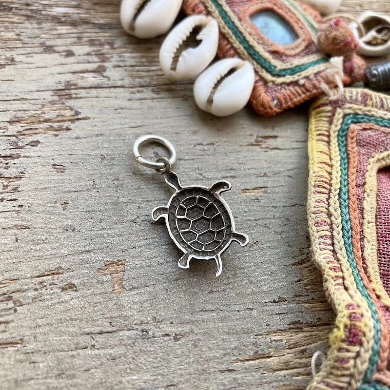 vintage sterling silver enamel turtle pendant 2.jpeg