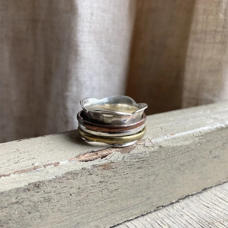 Fab Vintage Sterling Silver Spinner Ring N