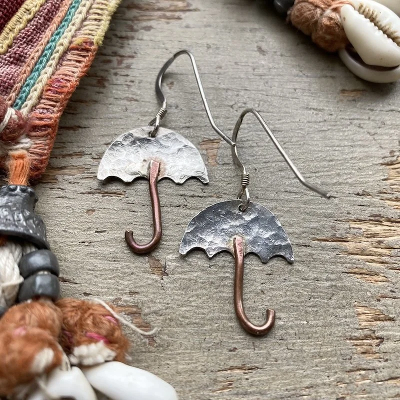 handmade sterling silver and copper umbrella earrings 2.jpeg