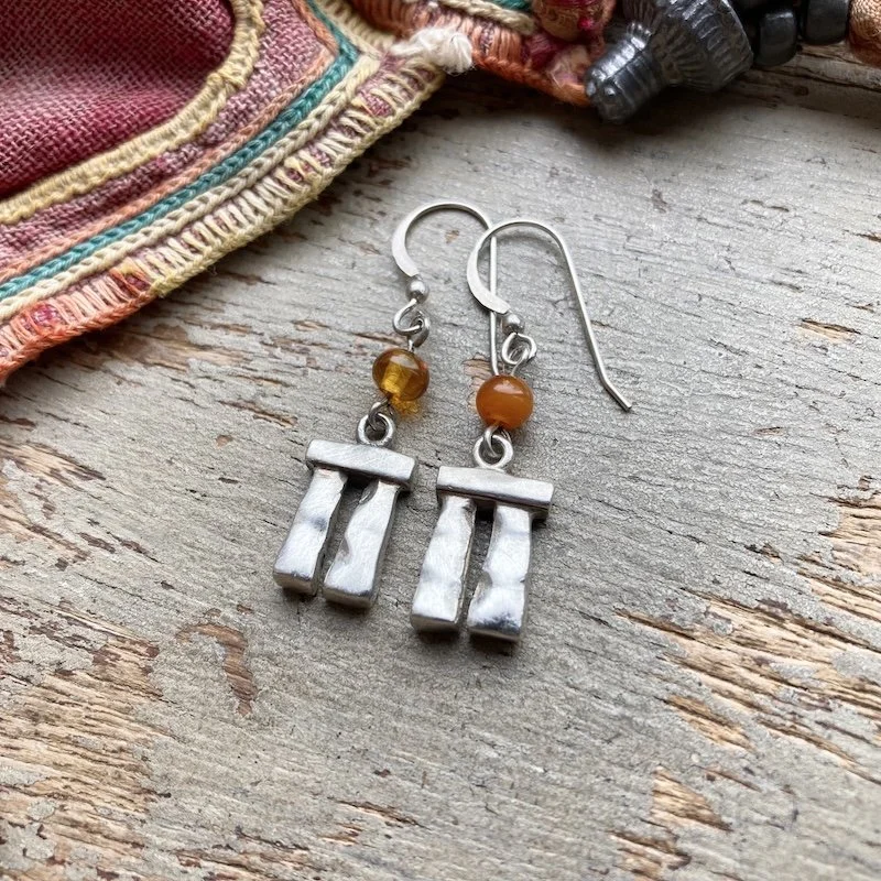 vintage Kit Heath sterling silver Stonehenge earrings 2.jpeg