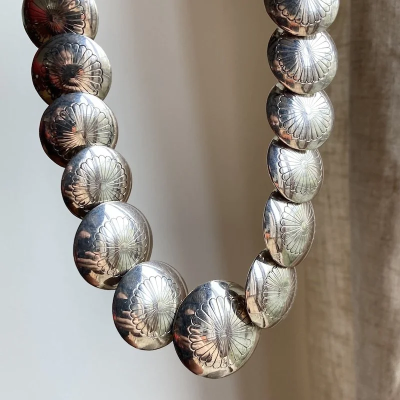vintage Southwestern sterling silver concho necklace 6.jpeg