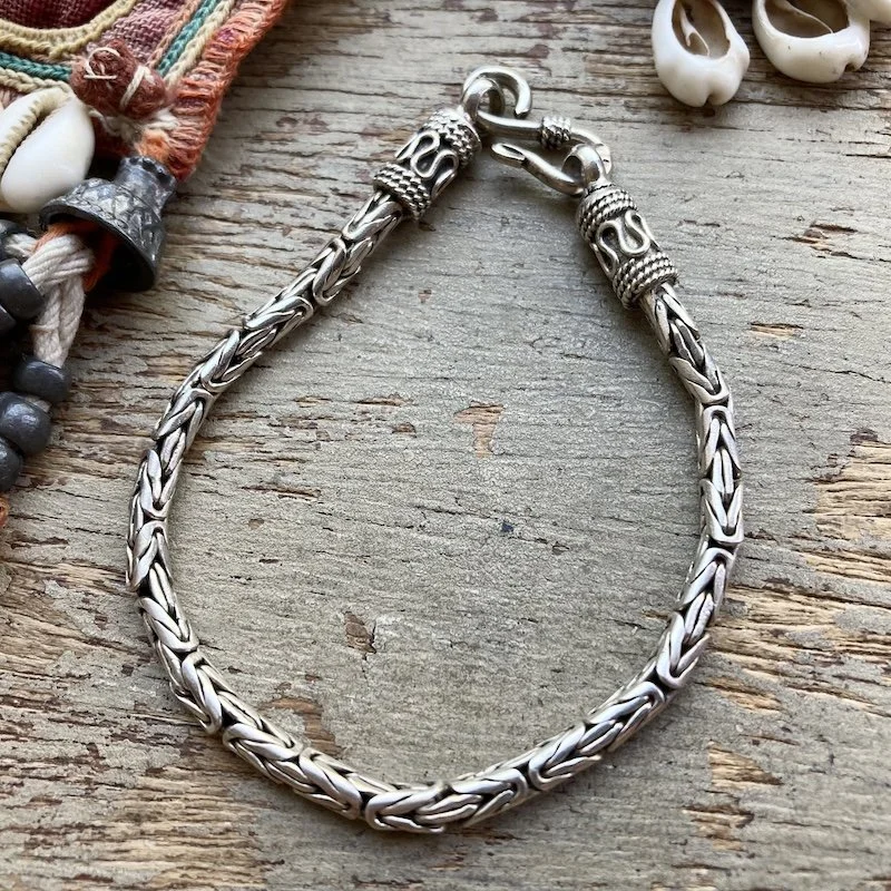 Fab Vintage Sterling Silver Byzantine Link Bracelet