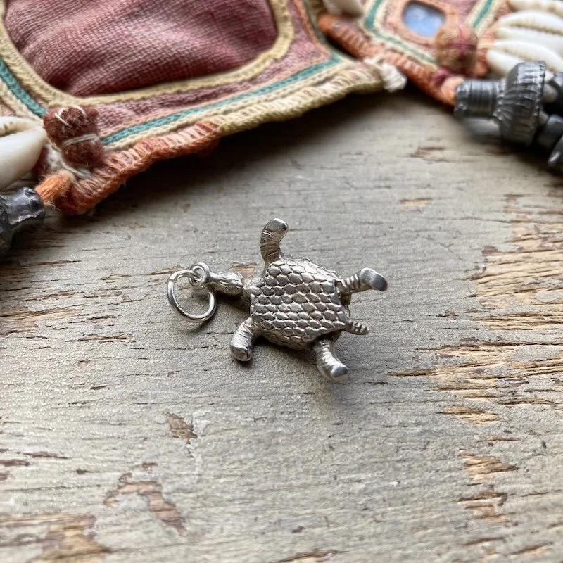 Fab Vintage Sterling Silver Turtle Pendant