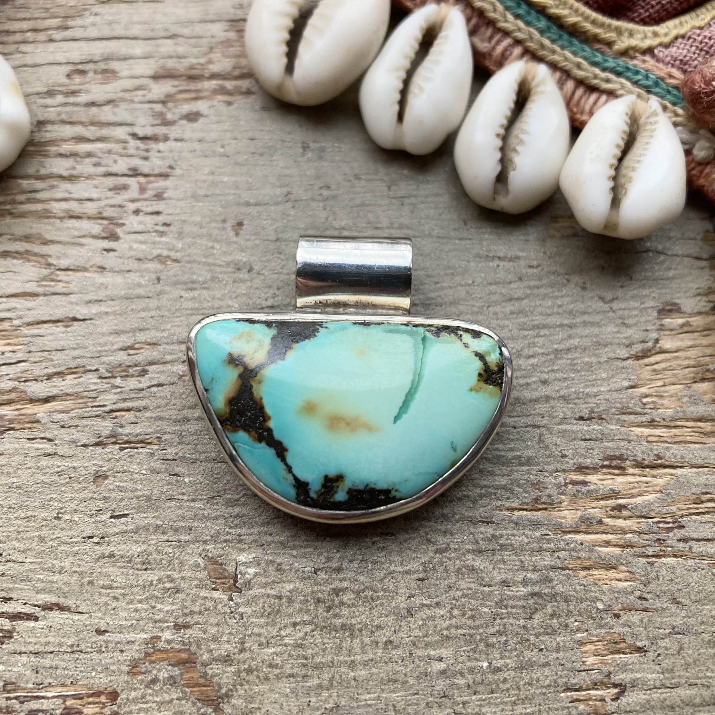 Beautiful Vintage Turquoise Sterling Silver Pendant