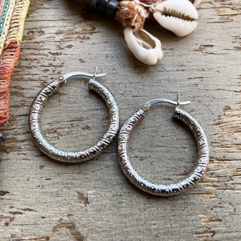 funky sterling silver textured hoops 1.jpeg