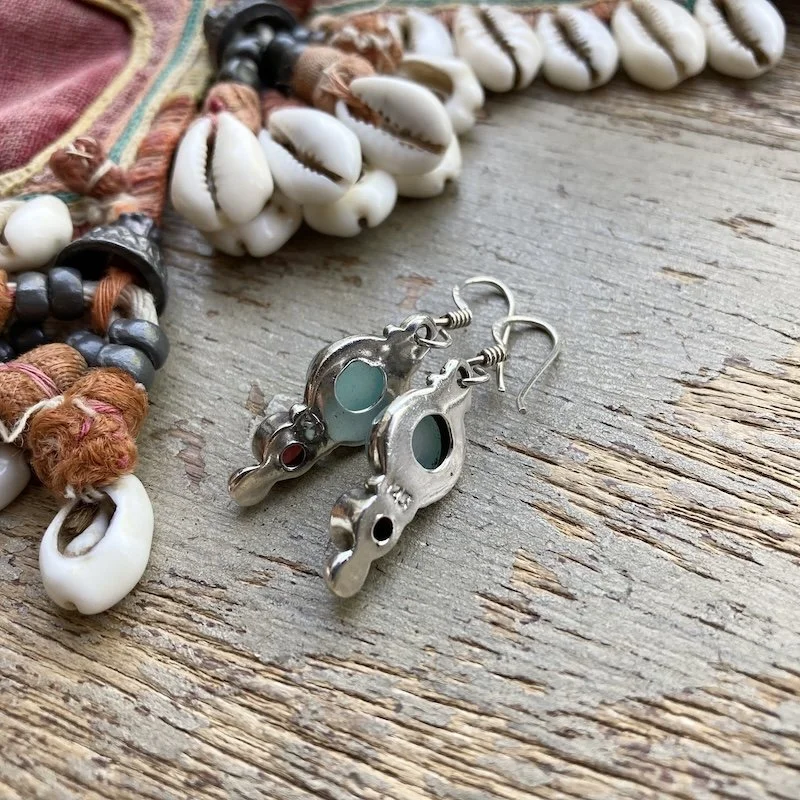 sterling silver blue chalcedony and garnet earrings 3.jpeg