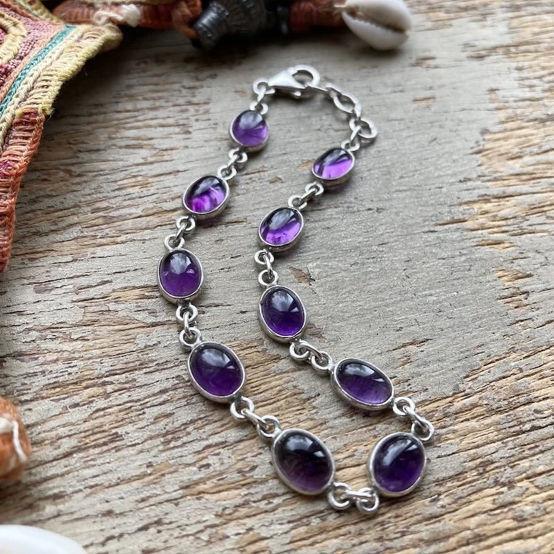 sterling silver and amethyst cabochon bracelet 2.jpeg