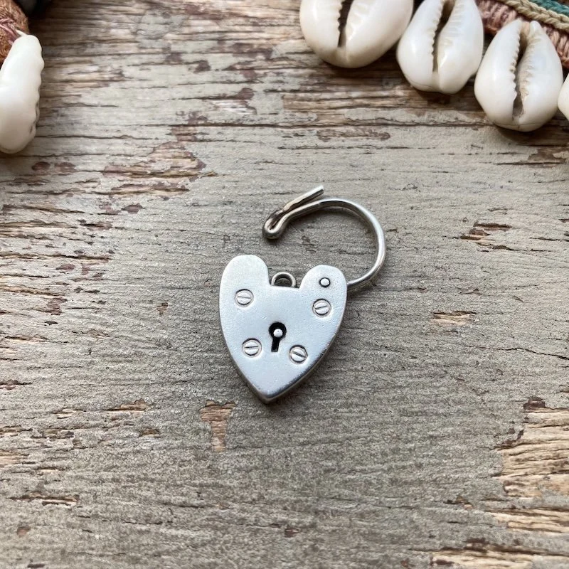 Fab Vintage Sterling Silver Love Heart Padlock