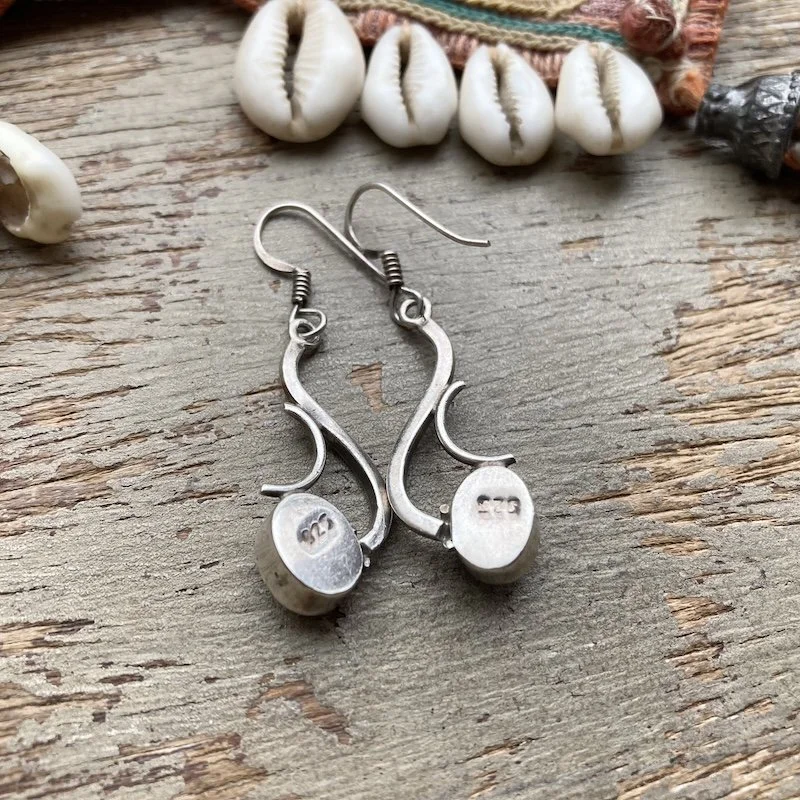 vintage sterling silver and garnet earrings 3.jpeg