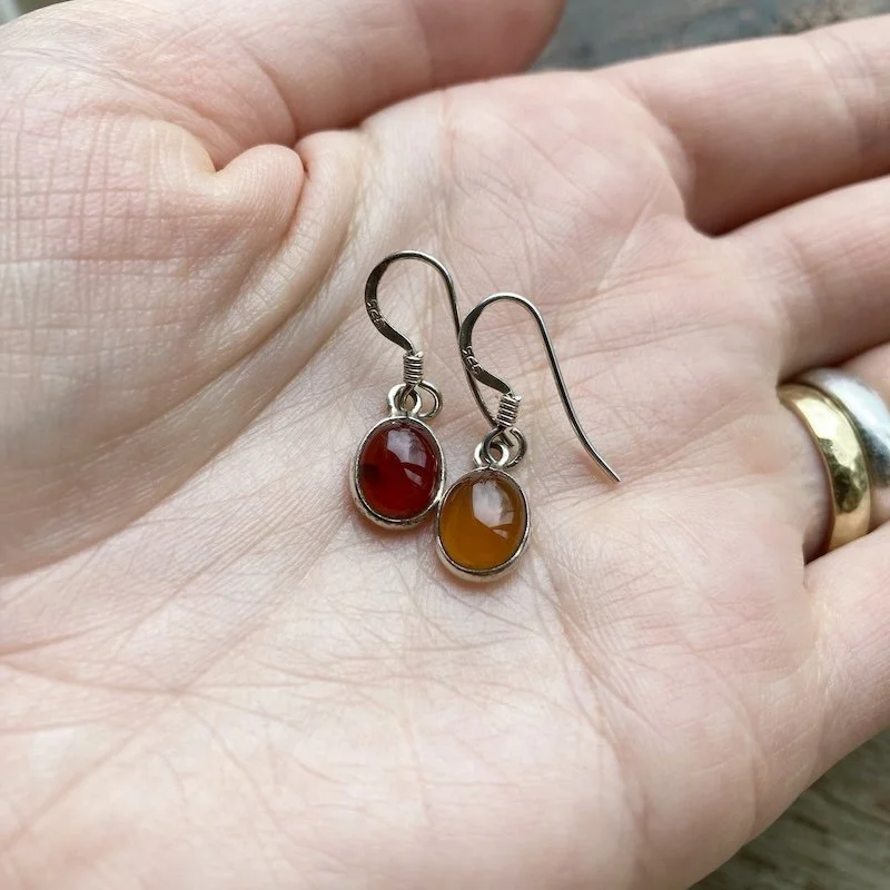sweet little sterling silver and carnelian earrings 4.jpeg