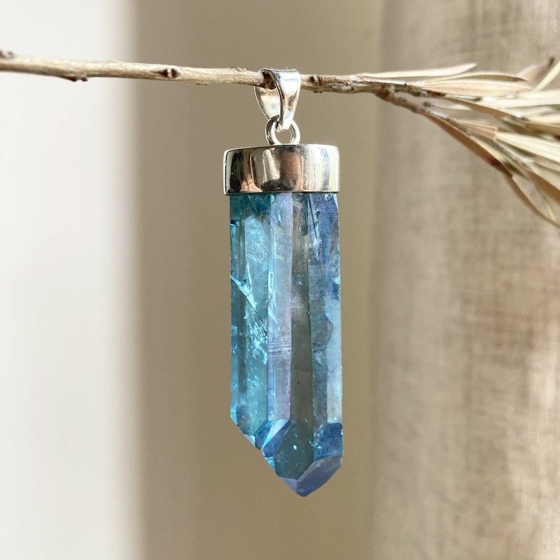 Magical Sterling Silver Blue Crystal Pendant