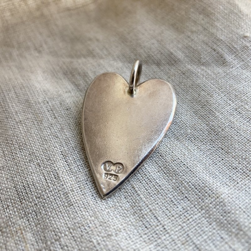 Beautiful Vintage Solid Silver Heart Pendant