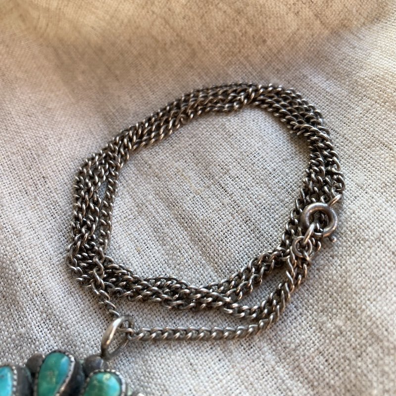 Vintage Sterling Silver Zuni Sun Chief Necklace